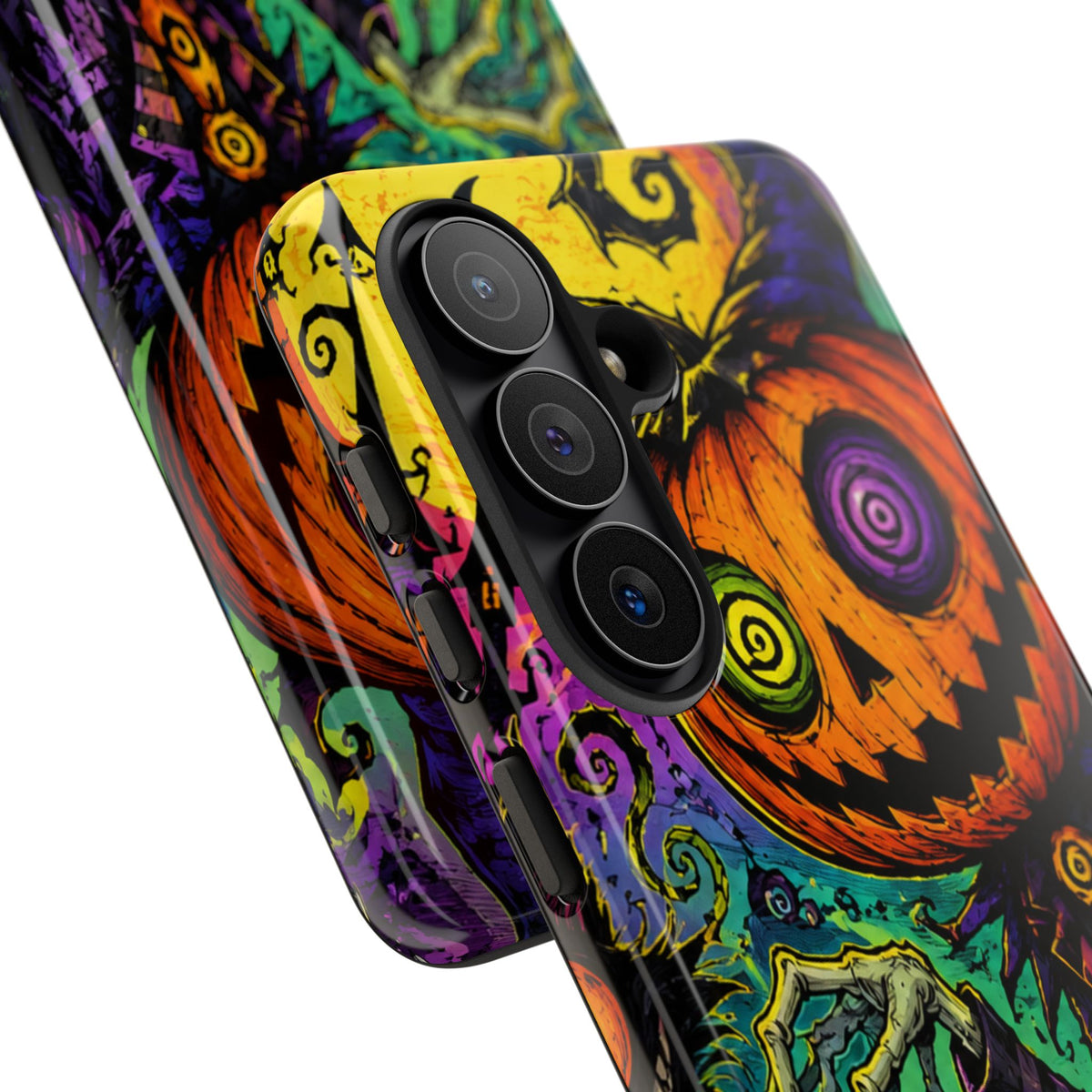 Halloween Pumpkin Skull Phone Case — Psychedelic Jack-o'-Lantern Tough Case