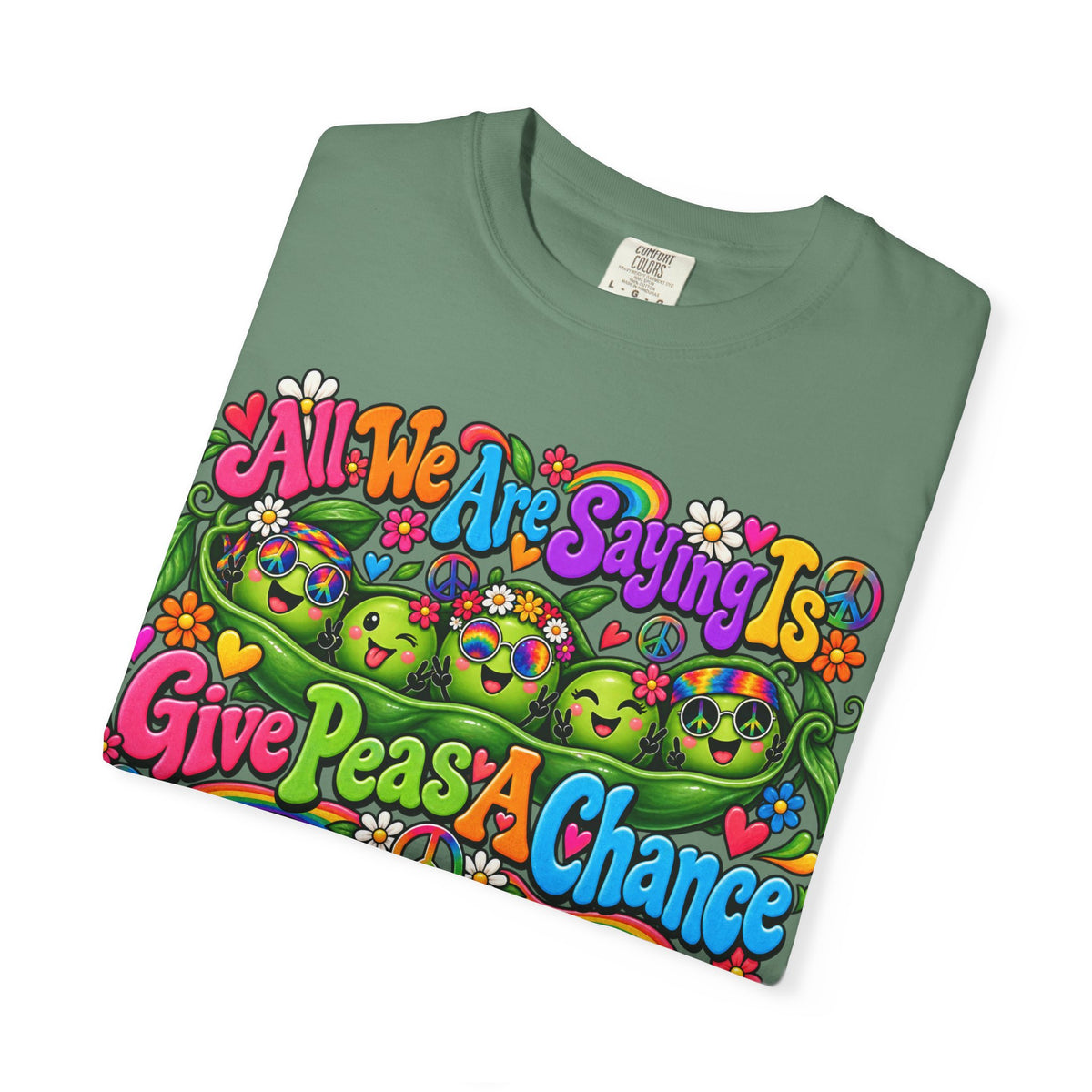 Give Peas a Chance T-Shirt — Retro Hippie Peace Garden Tee