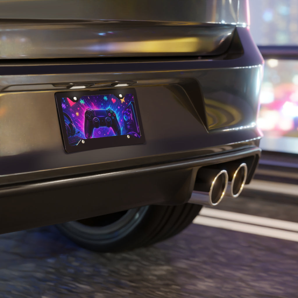 Neon Gamer Controller Vanity Plate | Video Game Console License Plate