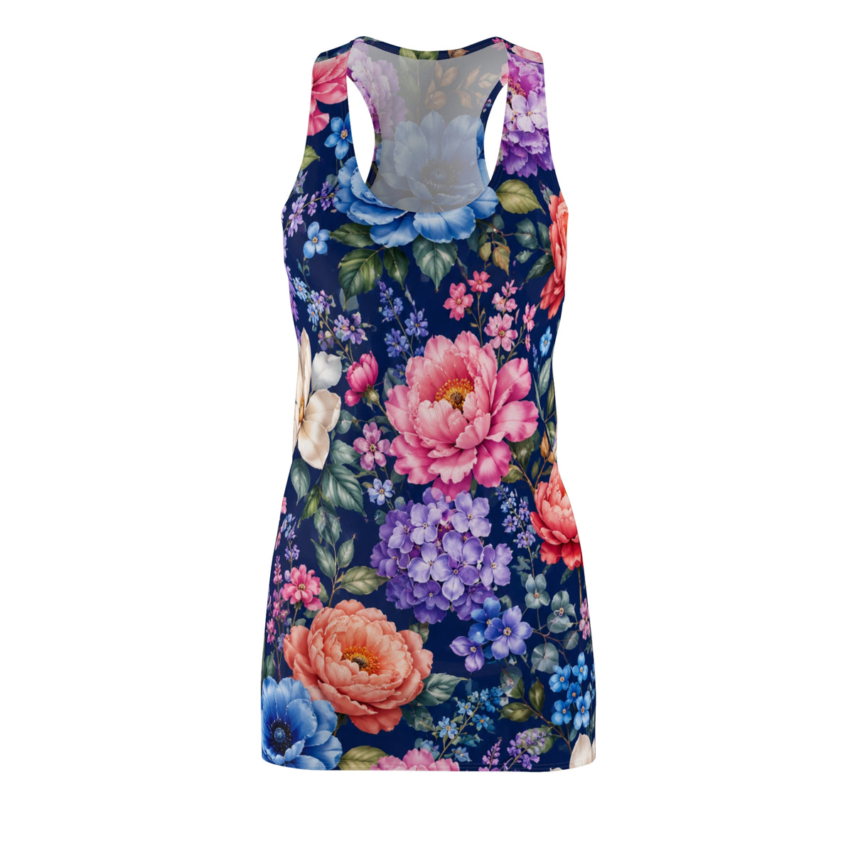 Vintage Floral Racerback Dress | Navy Peony All-Over Print