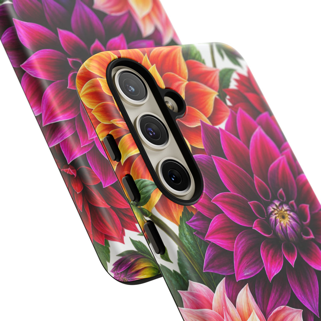 Floral Dahlia Tough Phone Case — Vibrant Protective Floral Phone Cover