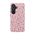 Floral Pink Tough Phone Case — Pastel Wildflower Protective Case