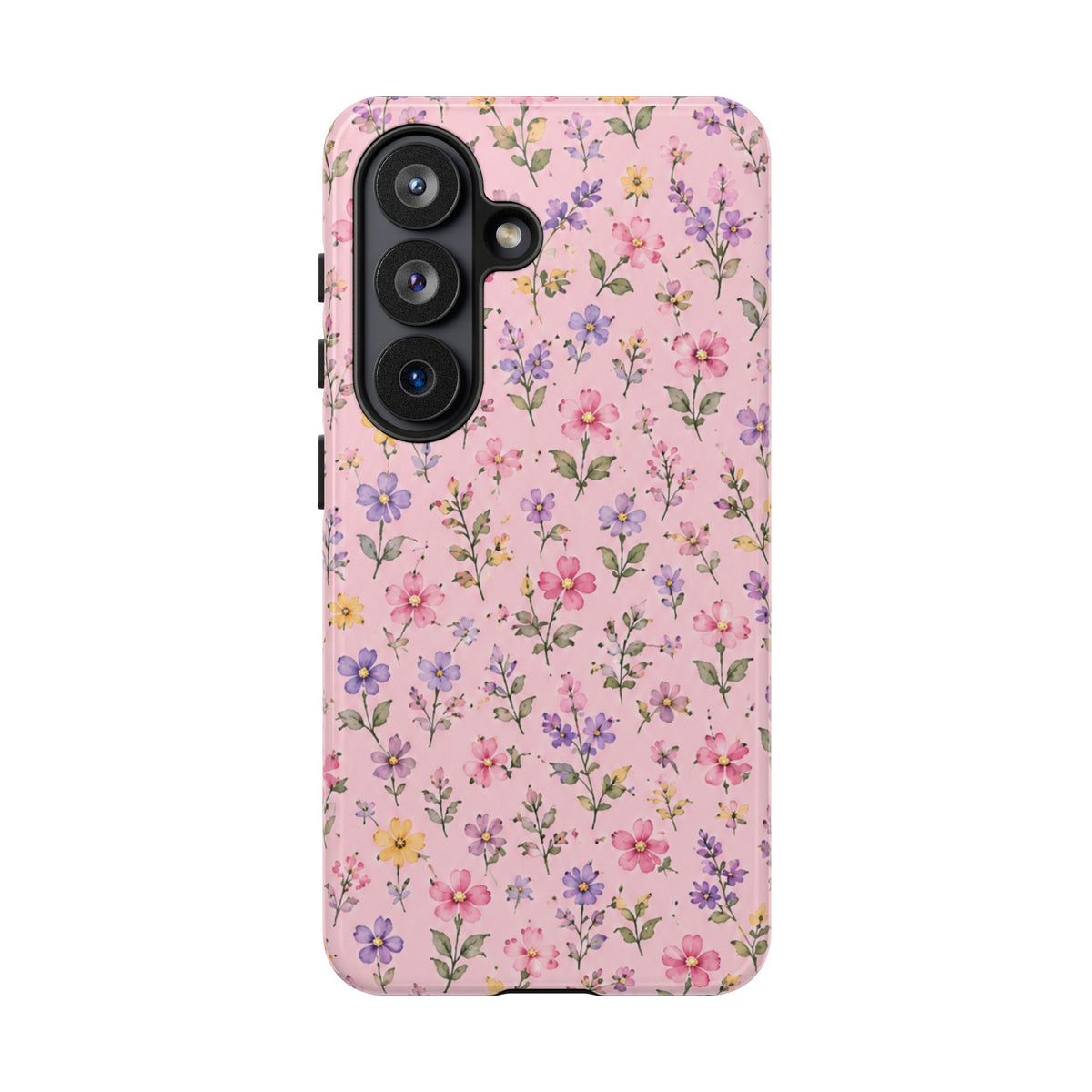 Floral Pink Tough Phone Case — Pastel Wildflower Protective Case
