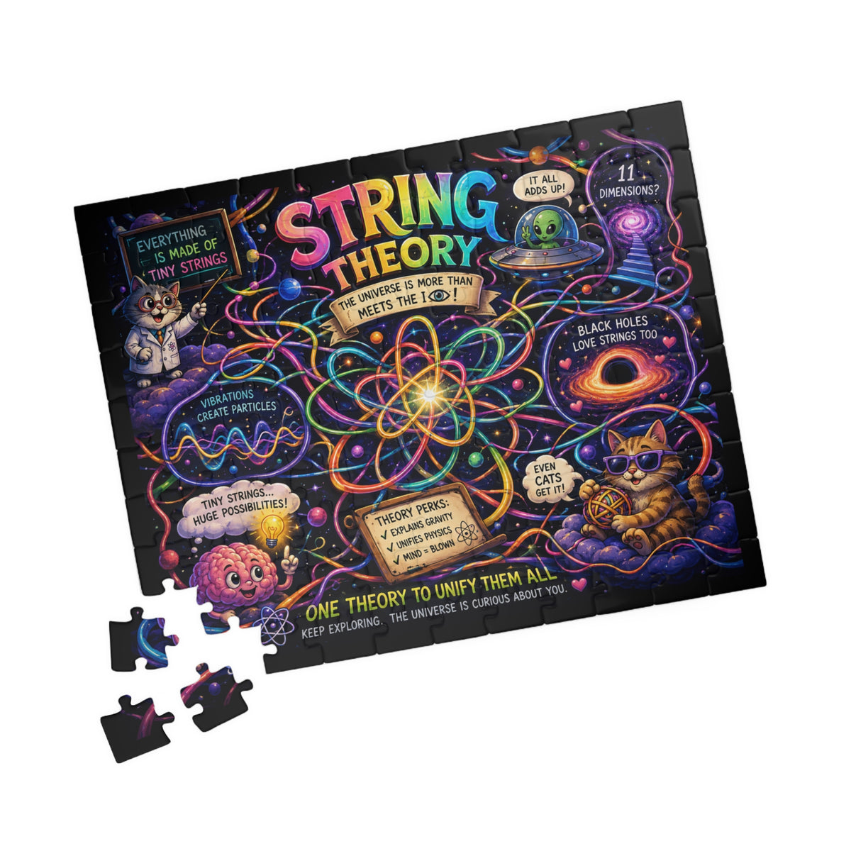 String Theory Illustrated Puzzle 520 Piece | Science Art Jigsaw
