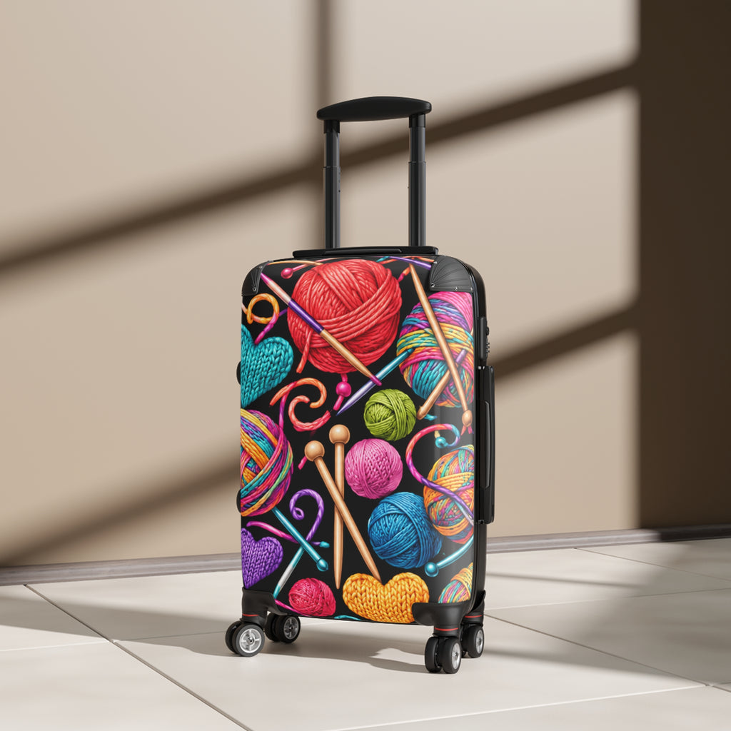 Knitting Hearts Suitcase – Colorful Yarn & Needles Carry-On