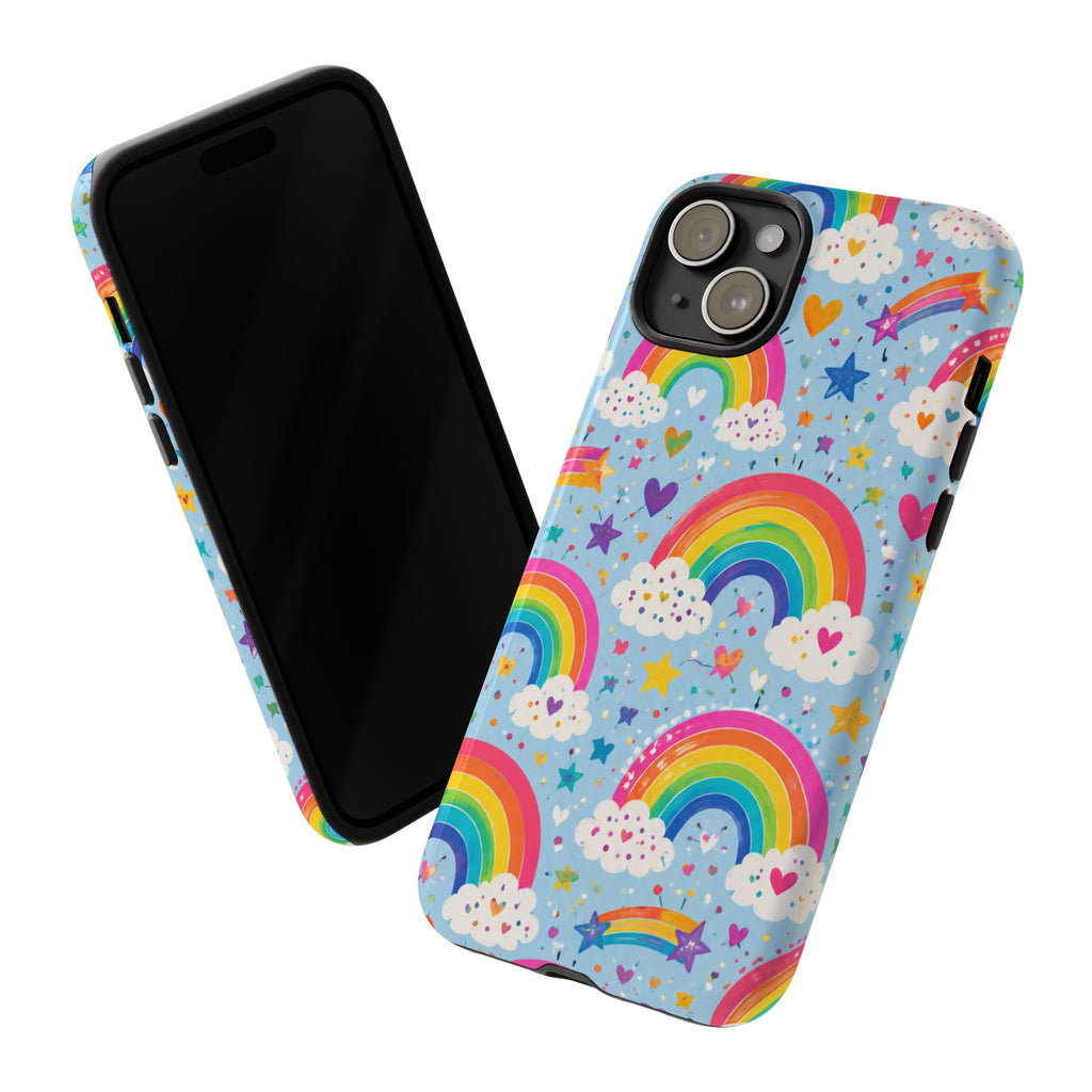 Rainbow Clouds Phone Case — Cute Pastel Rainbow Pattern Tough Case