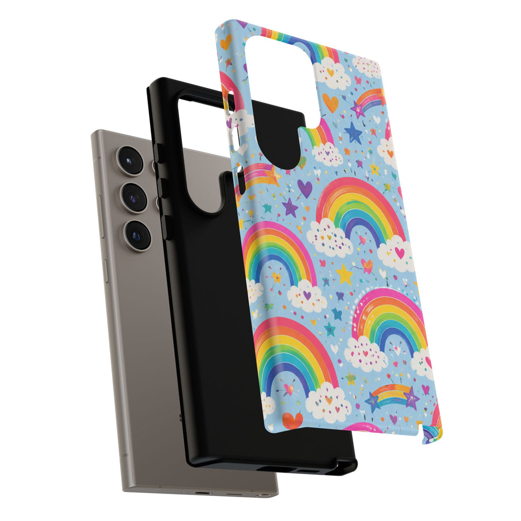 Rainbow Clouds Phone Case — Cute Pastel Rainbow Pattern Tough Case