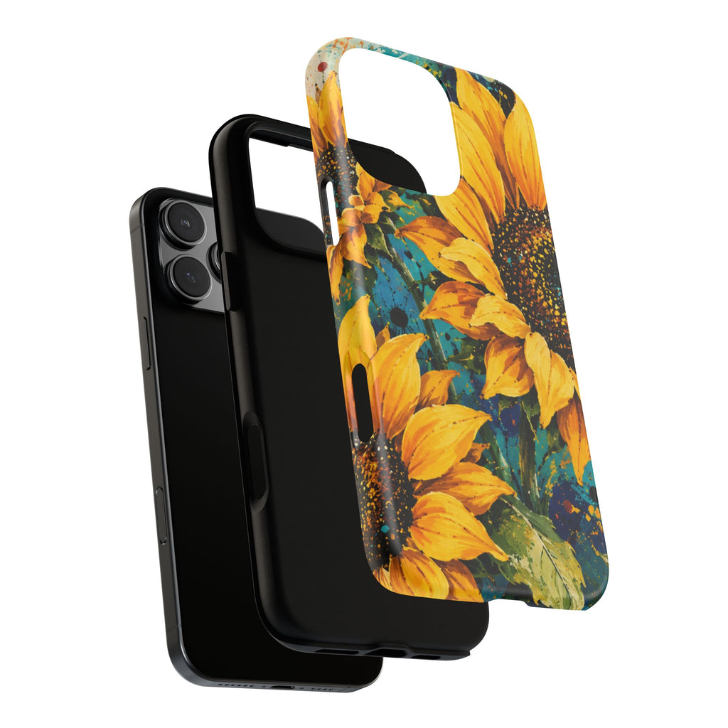Sunflower Art Phone Case — Vibrant Yellow Floral Tough Case