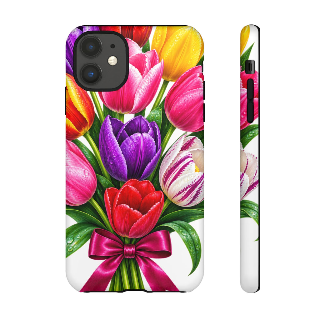 Bright Tulip Bouquet Tough Case | Floral Phone Case, Spring Flowers