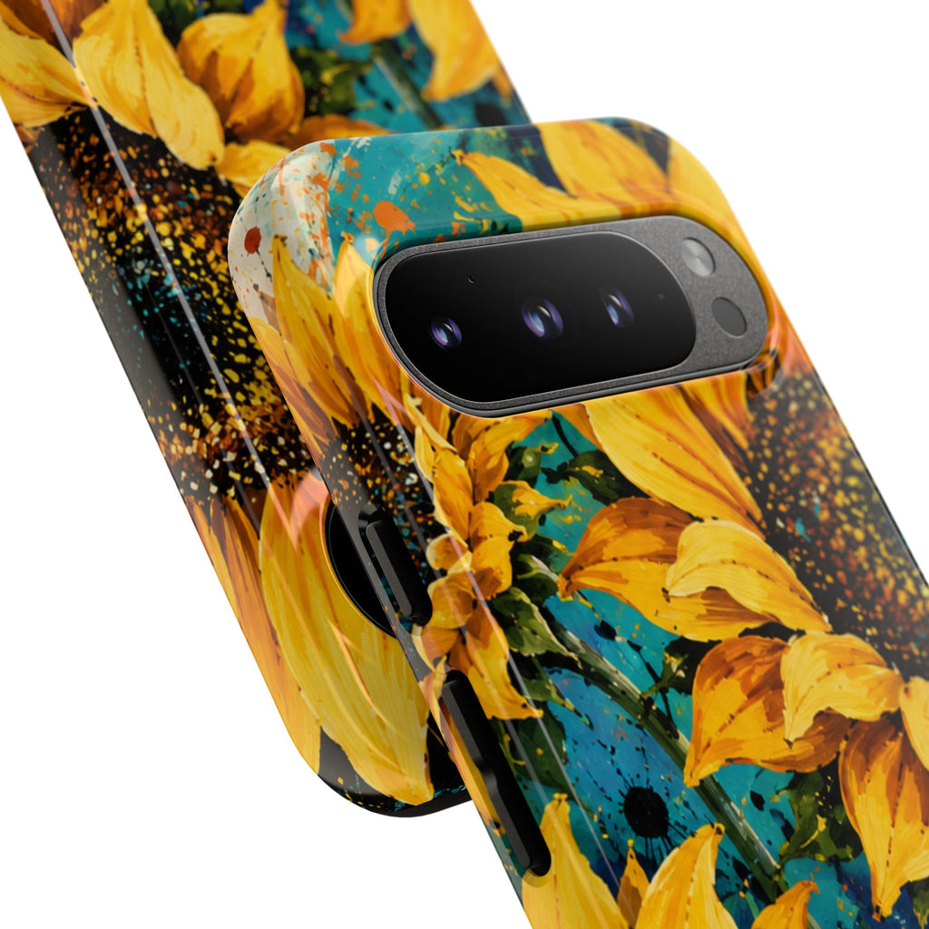 Sunflower Art Phone Case — Vibrant Yellow Floral Tough Case