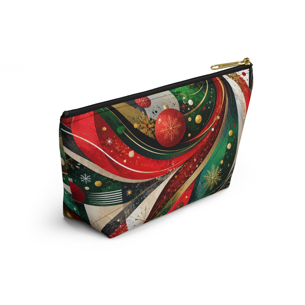 Holiday Swirl Accessory Pouch — Festive Christmas Makeup Bag