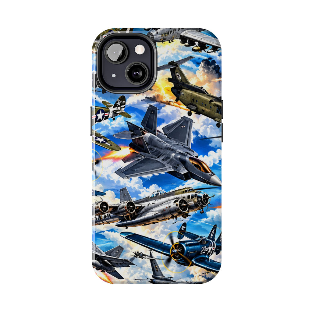 Military Aircraft Tough Phone Case – Vintage & Modern Jet Fighter Print