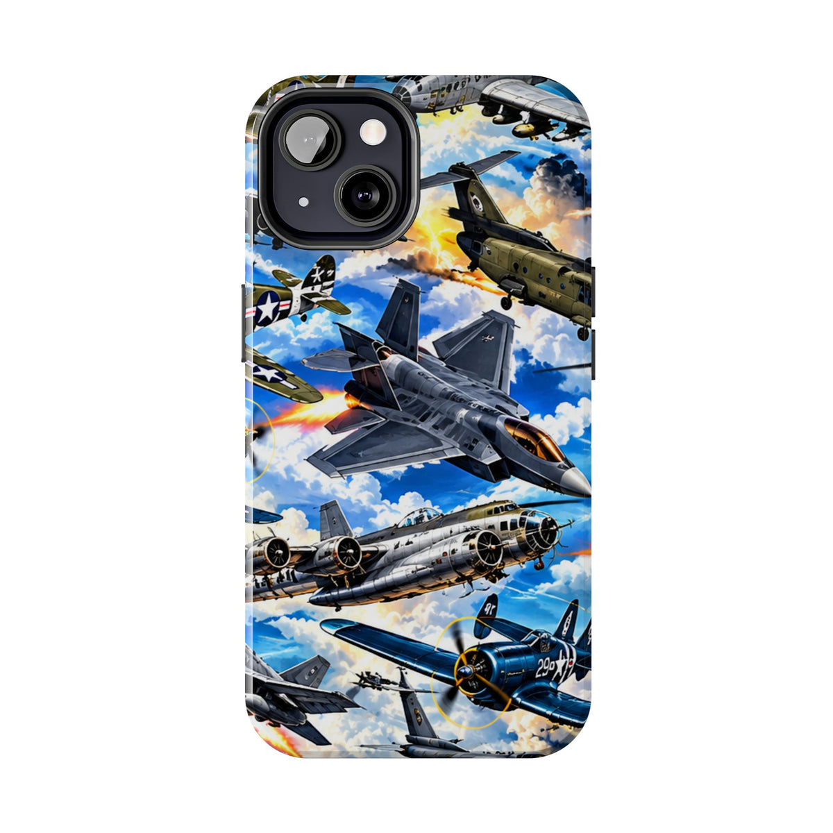 Military Aircraft Tough Phone Case – Vintage & Modern Jet Fighter Print