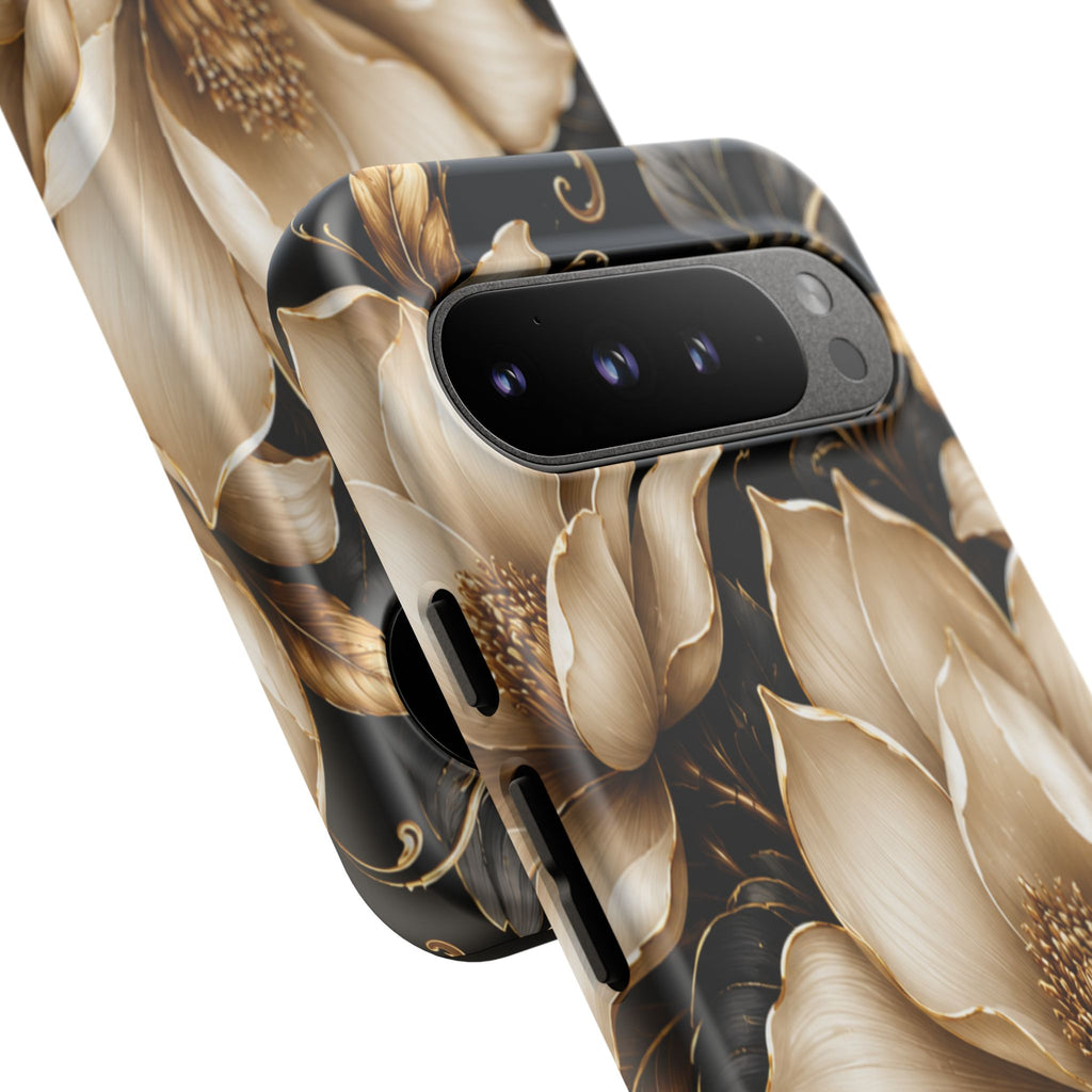 Floral Tough Case — Elegant Gold Magnolia Phone Case