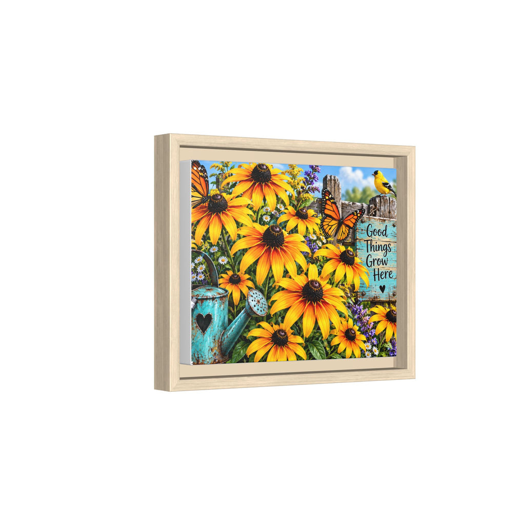 Good Things Grow Here Sunflowers Wall Art Matte Canvas