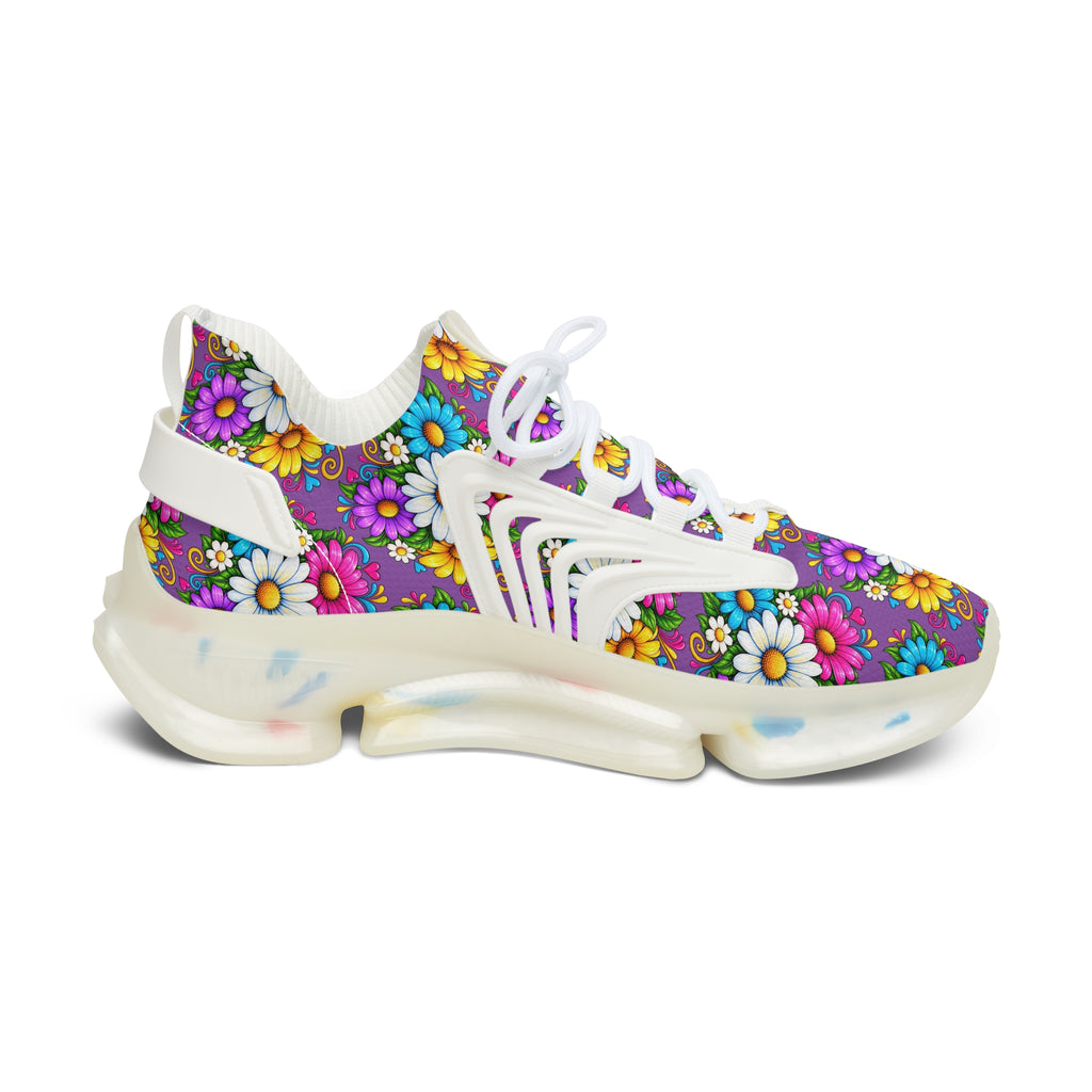 Daisy Bloom Mesh Sneakers — Women's Floral Athletic Shoes