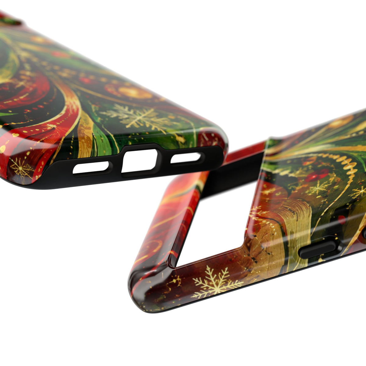 Christmas Tree Tough Phone Case — Festive Red & Green Holiday Phone Cover