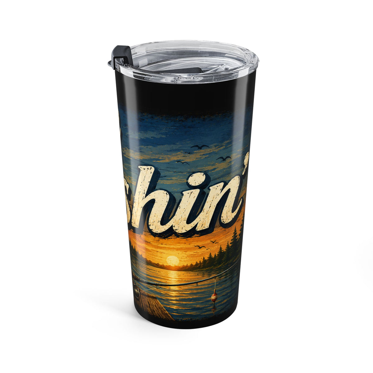 Gone Fishin' Tumbler 20oz | Fishing Lake Cabin Design
