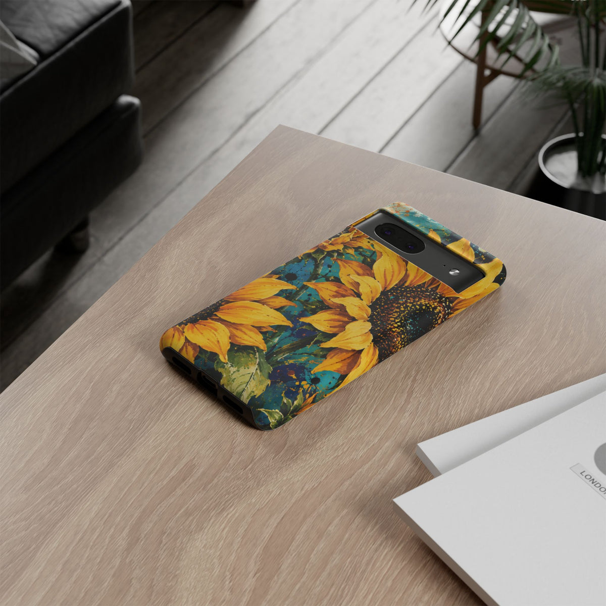 Sunflower Art Phone Case — Vibrant Yellow Floral Tough Case
