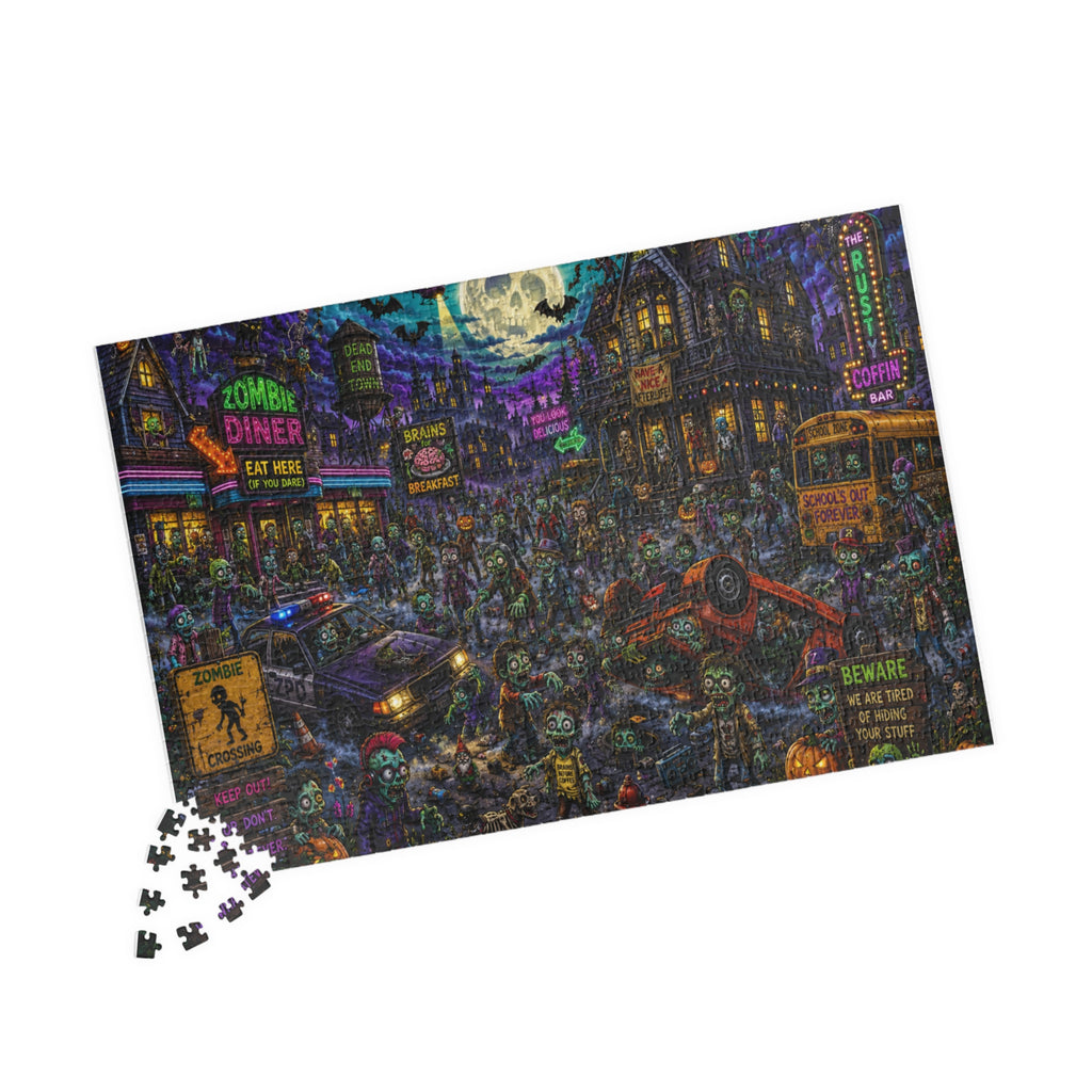 Spooky Zombie City Puzzle 520 Piece | Halloween Jigsaw