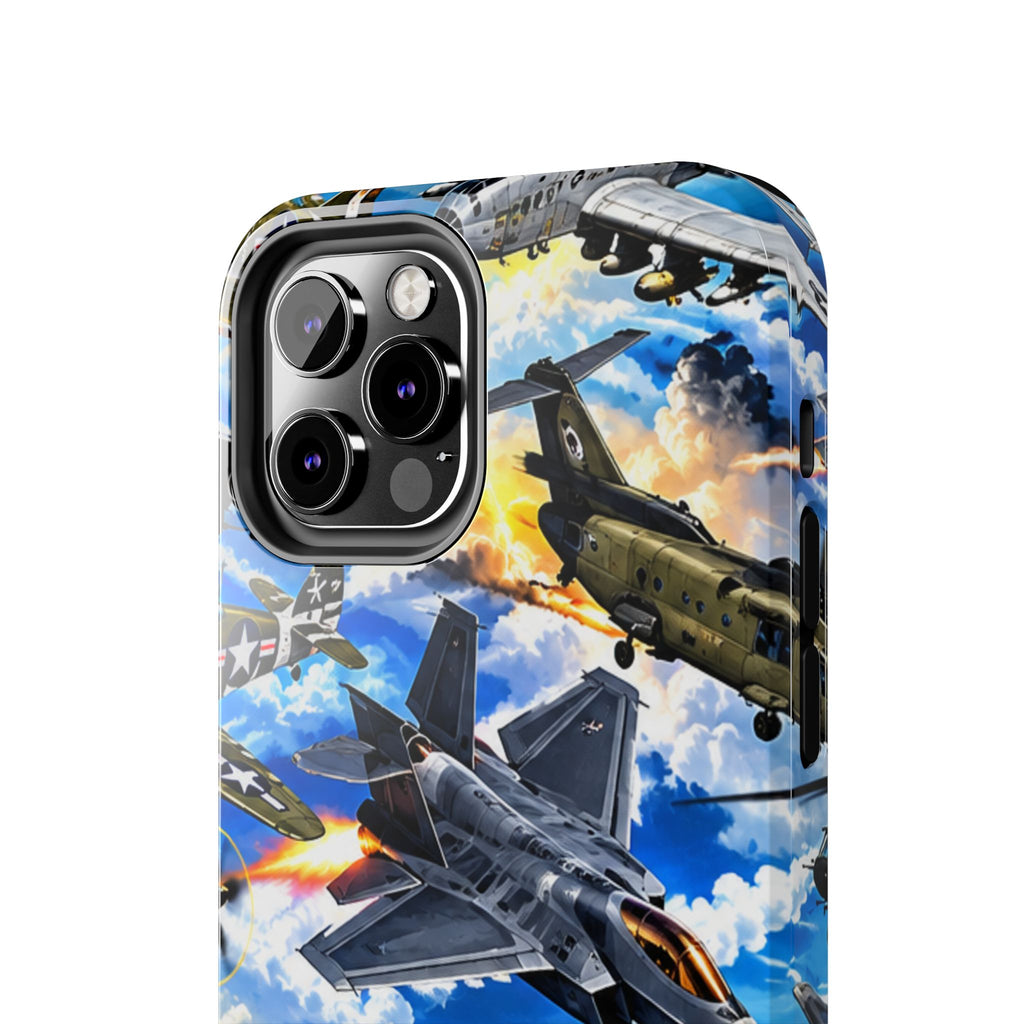 Military Aircraft Tough Phone Case – Vintage & Modern Jet Fighter Print