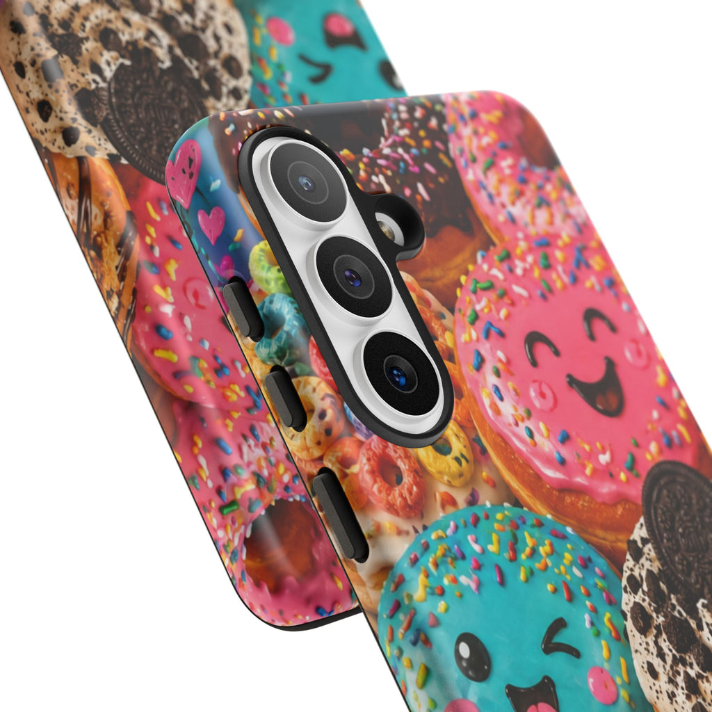 Donut Smile Tough Phone Case — Cute Colorful Desserts Protective Cover