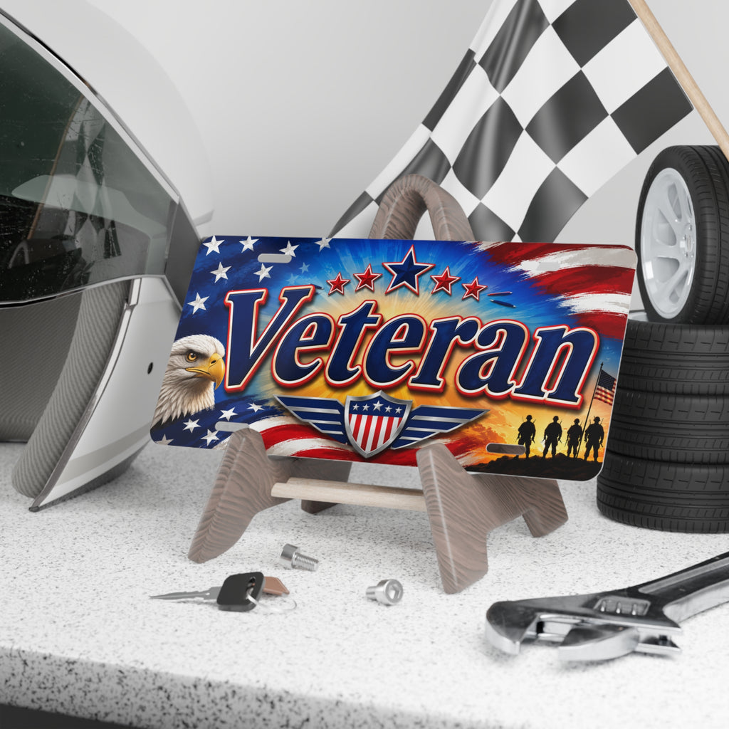 Veteran American Flag License Plate | Vanity Plate
