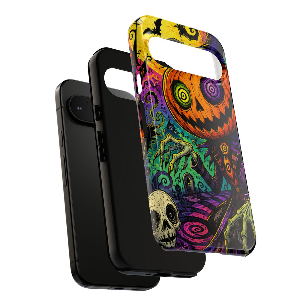 Halloween Pumpkin Skull Phone Case — Psychedelic Jack-o'-Lantern Tough Case