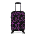Neon Pink Flamingo Carry-On Suitcase — Retro Tropical Travel Luggage