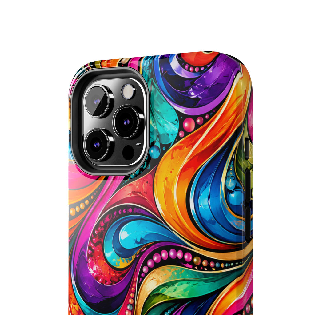 Colorful Swirl Tough Phone Case — Vibrant Abstract Protective Cover