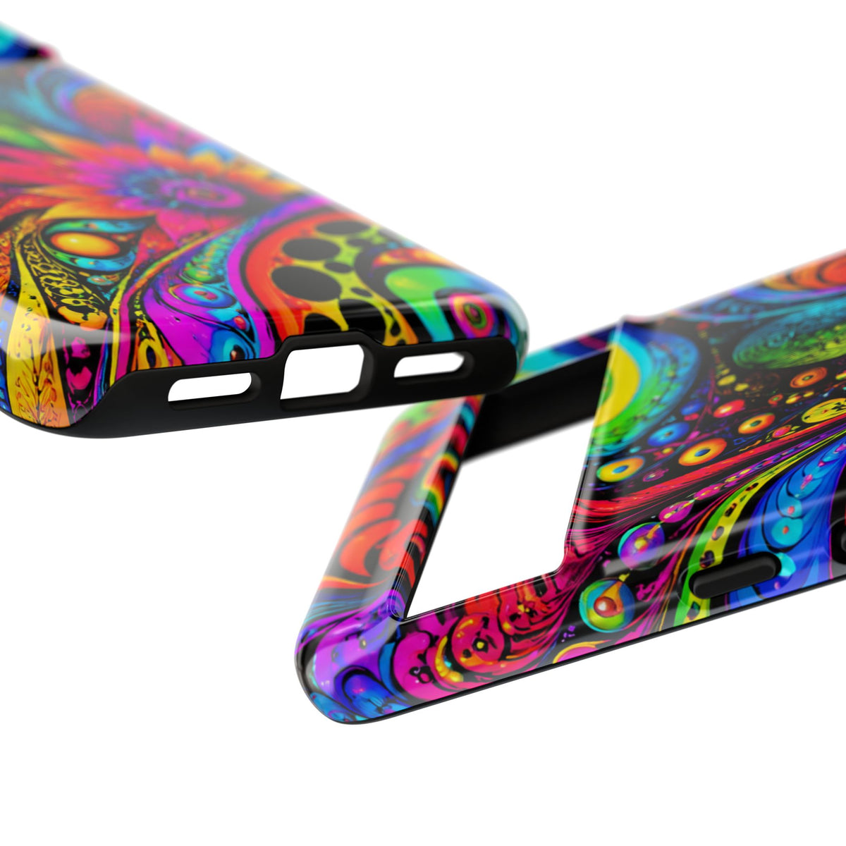 Psychedelic Floral Phone Case — Vibrant Swirl Tough Protective Cover