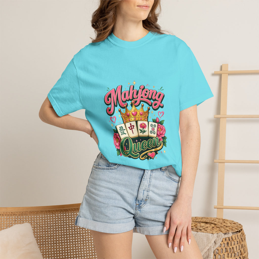 Mahjong Queen T-shirt | Mahjong Tiles Floral Design