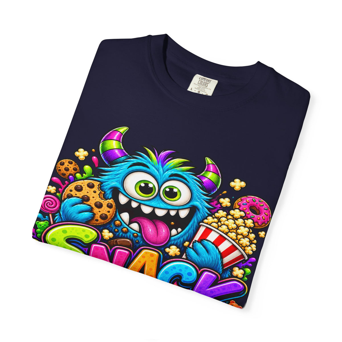 Snack Monster T-shirt | Colorful Cartoon Monster Snacks