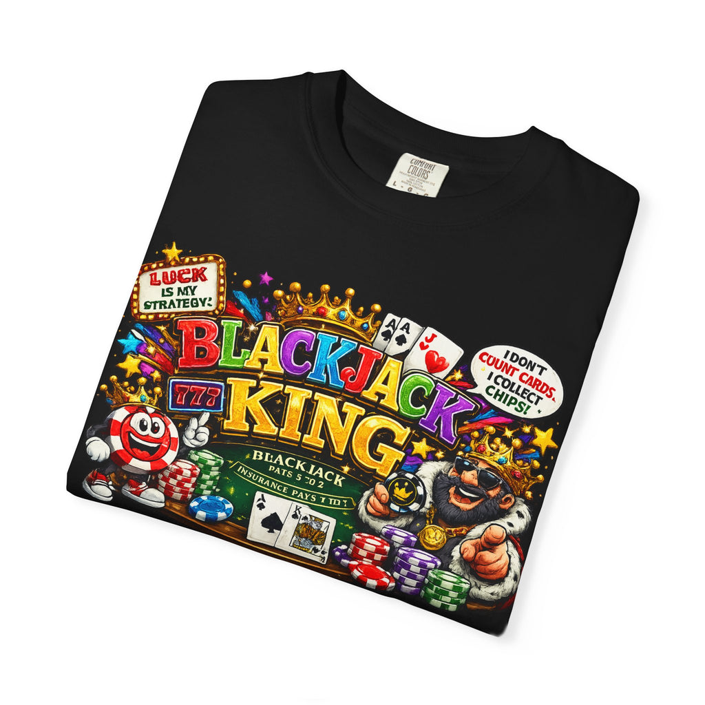 Blackjack King graphic T-shirt | Casino Playing Cards, Chips Design