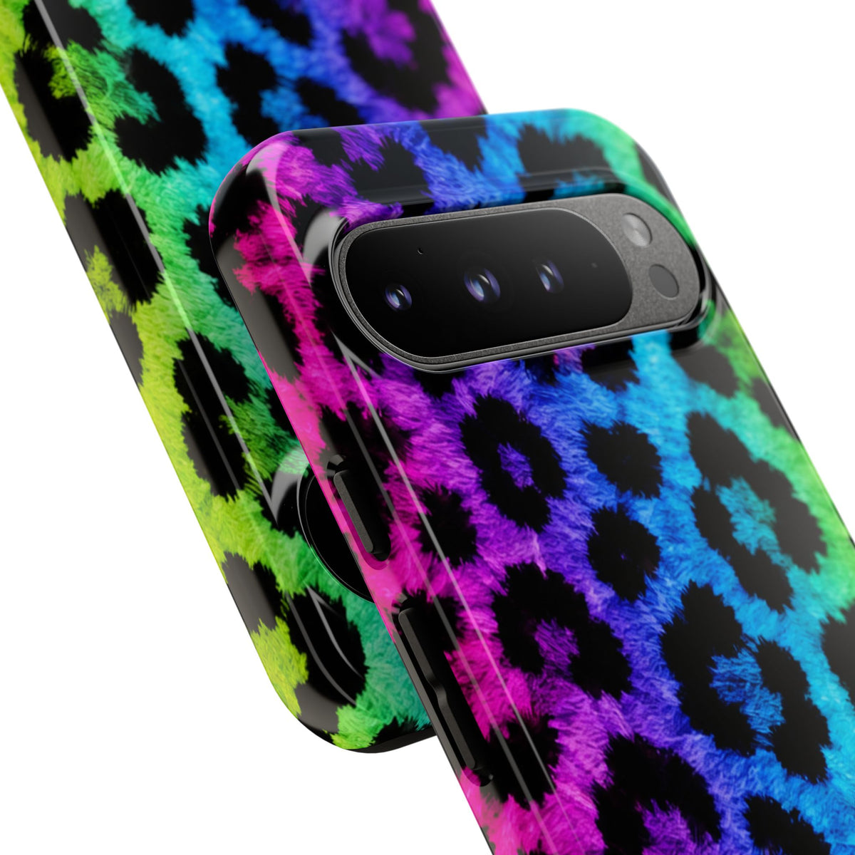 Neon Rainbow Leopard Tough Case – Colorful Animal Print Phone Cover