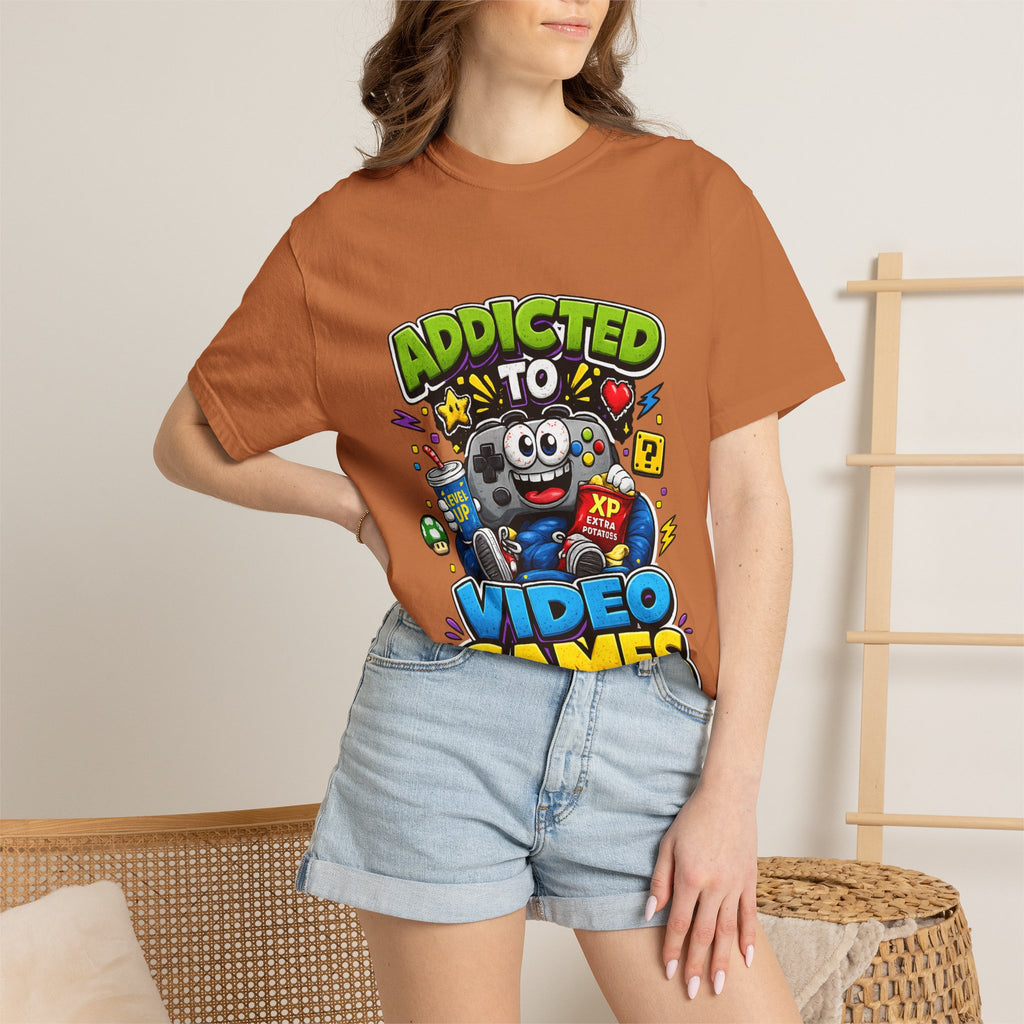 Addicted to Video Games T-Shirt | Gamer Controller Graphic Tee