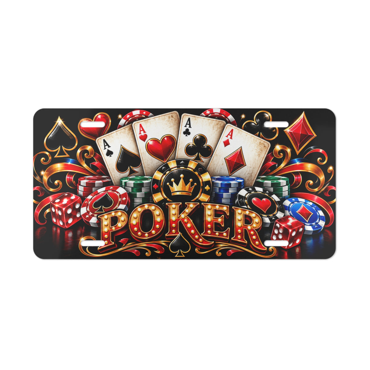 Poker Vanity Plate — Casino Cards & Chips License Plate