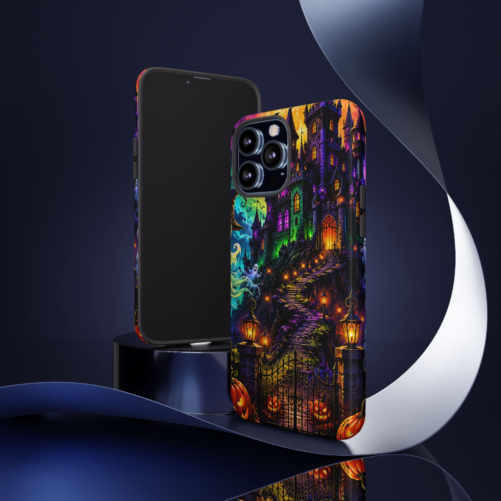 Halloween Haunted Castle Phone Case — Spooky Pumpkin & Ghost Tough Case
