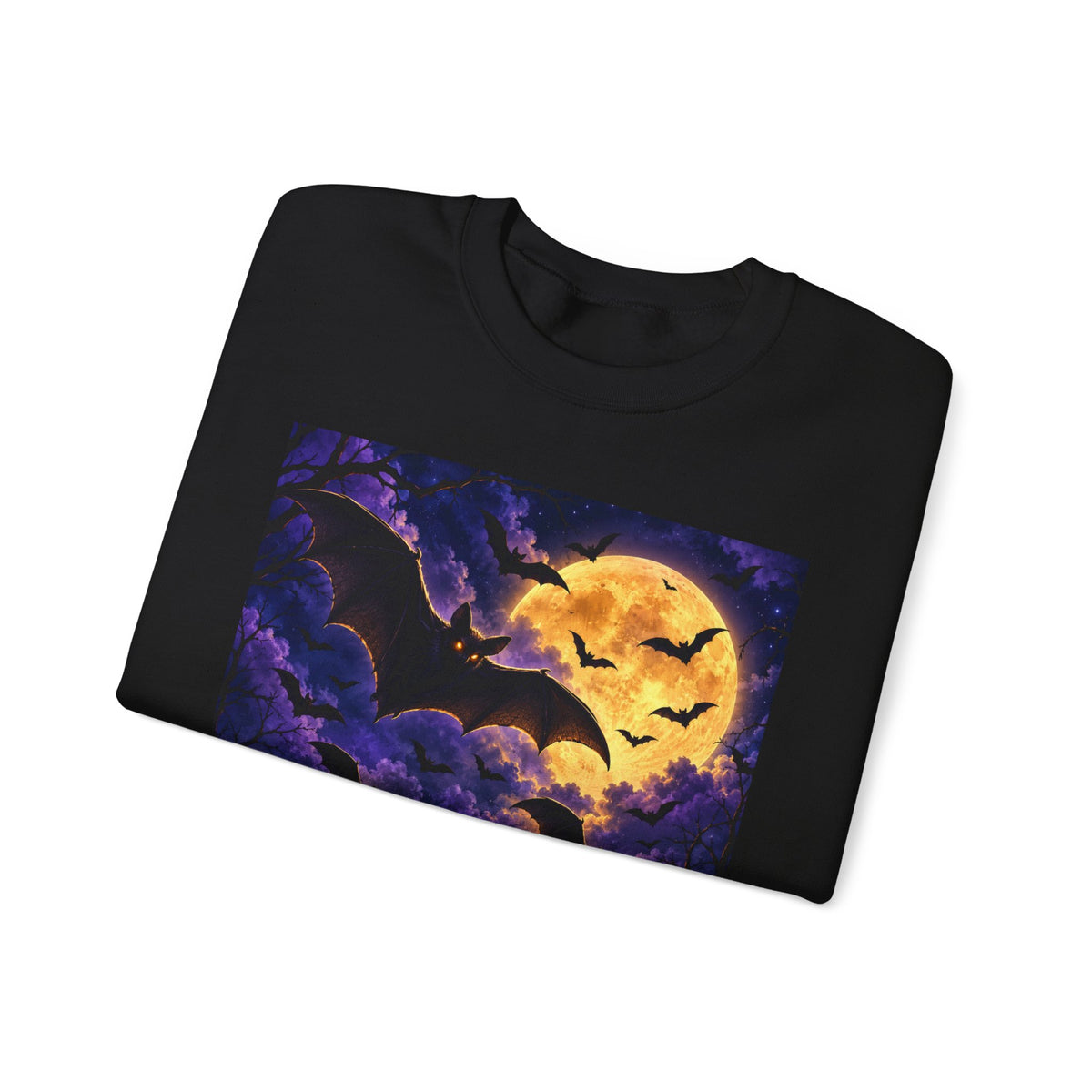 Halloween Moon Bat Crewneck Sweatshirt