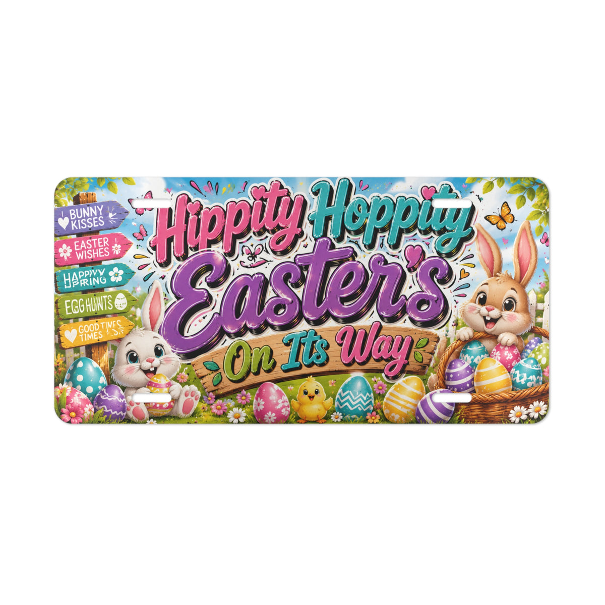 Hippity Hoppity Easter's On Its Way Vanity Plate | Easter License Plate
