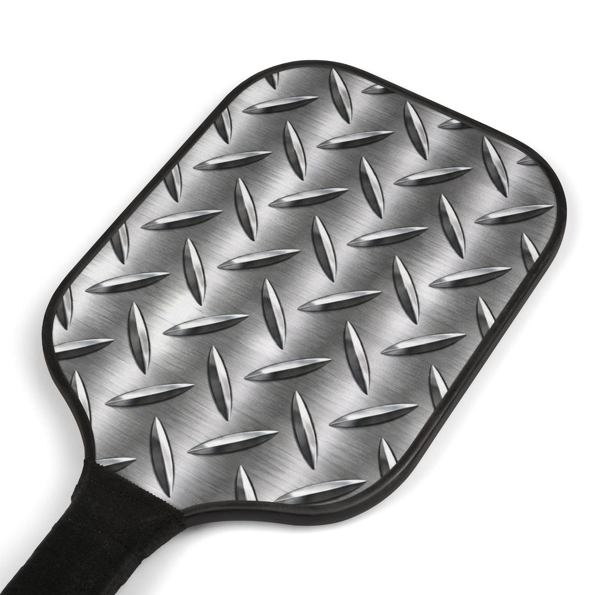 Pickleball Paddles Set - Industrial Diamond Plate Design with 2 Balls