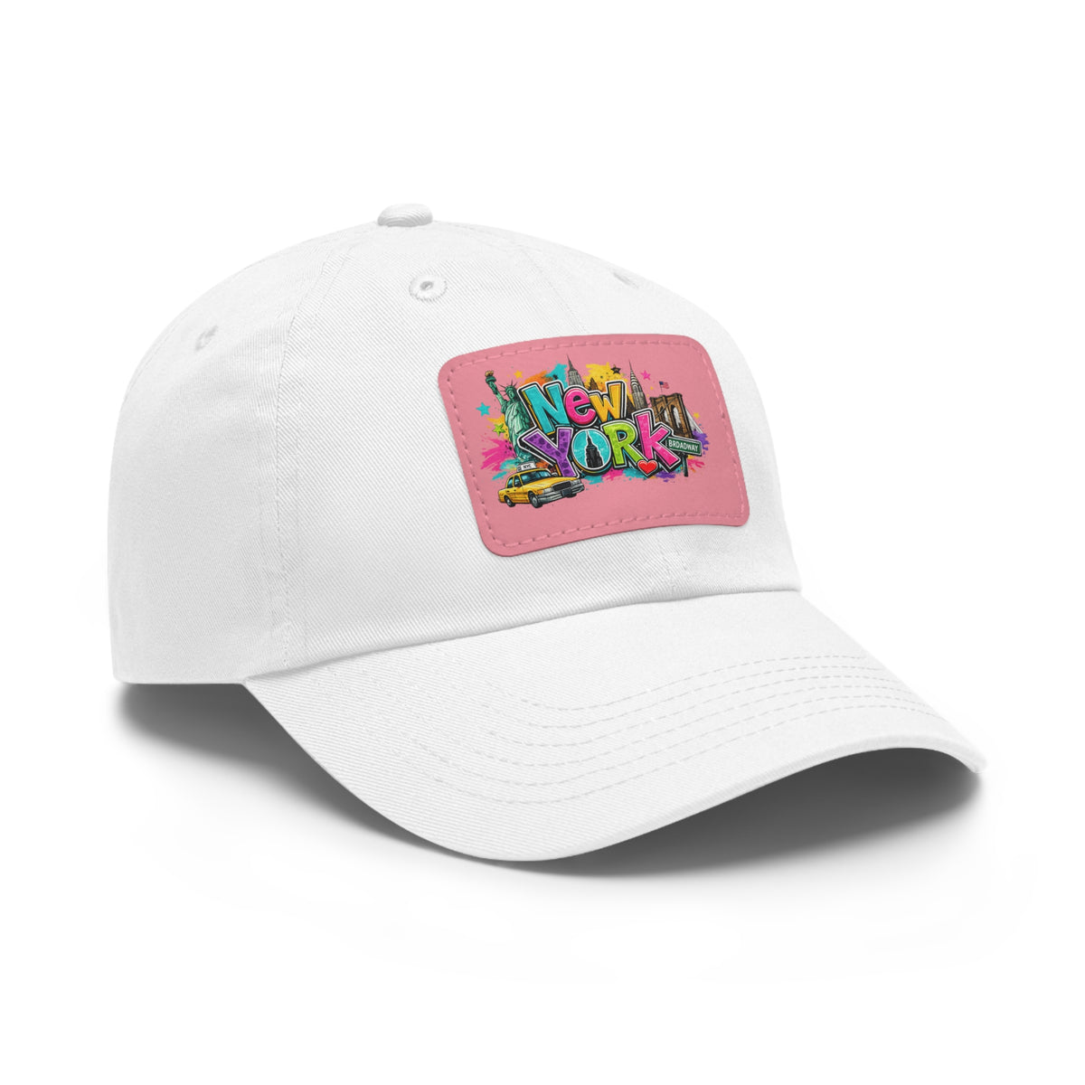 New York Graffiti Leather Patch Dad Hat | City Skyline