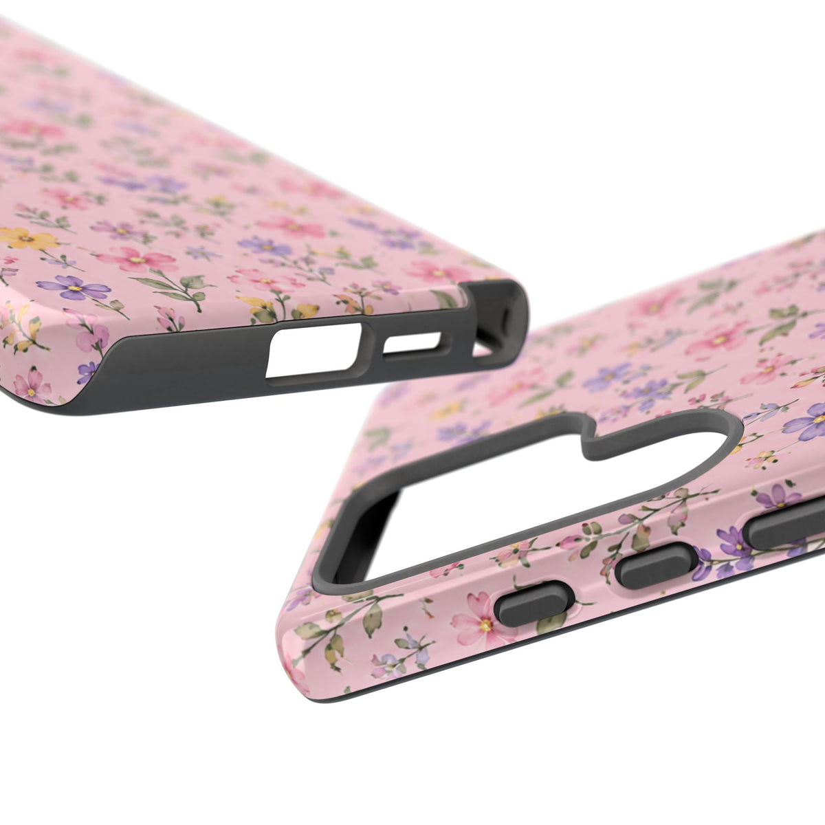 Floral Pink Tough Phone Case — Pastel Wildflower Protective Case