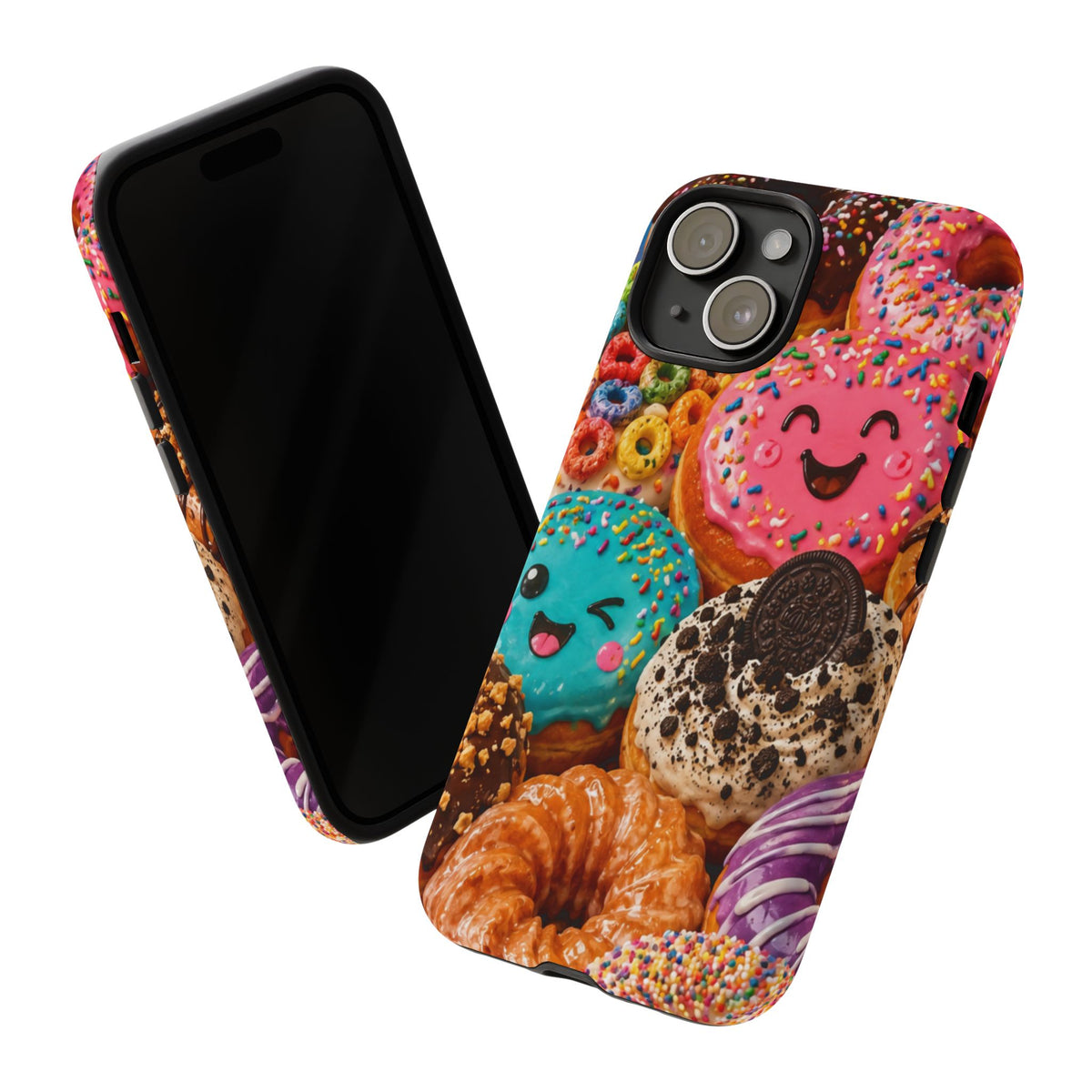 Donut Smile Tough Phone Case — Cute Colorful Desserts Protective Cover