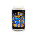 Hanukkah Soy Candle 13.75oz — "Happy Hanukkah" Menorah Gift Candle
