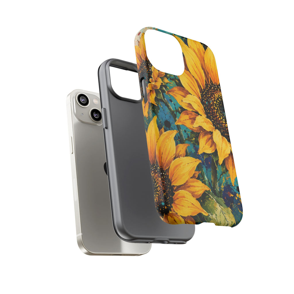 Sunflower Art Phone Case — Vibrant Yellow Floral Tough Case