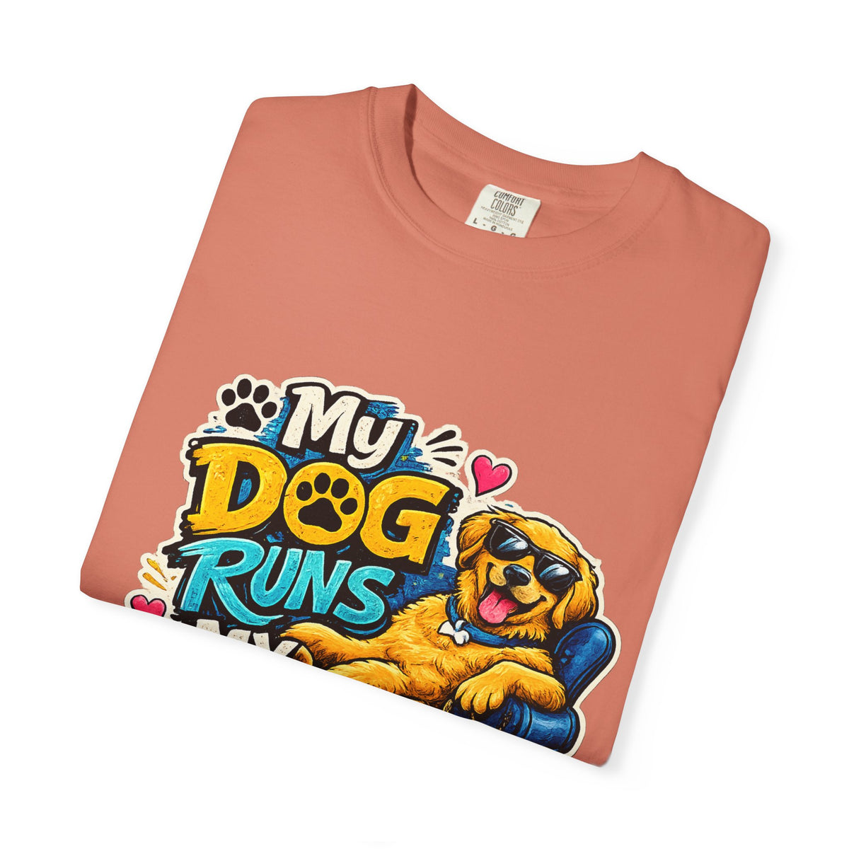 My Dog Runs My Life T-shirt | Funny Dog Lover Tee