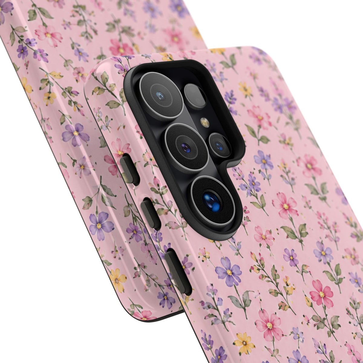 Floral Pink Tough Phone Case — Pastel Wildflower Protective Case