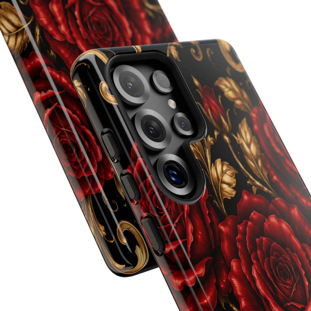 Tough Cases — Vintage Red Rose Floral Phone Case