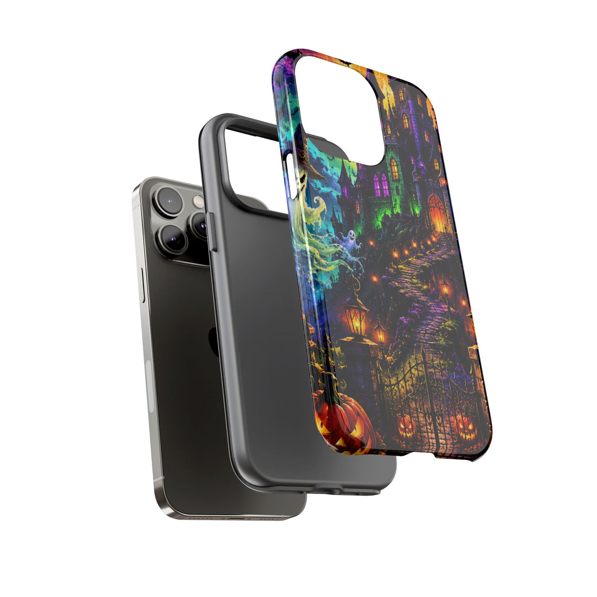 Halloween Haunted Castle Phone Case — Spooky Pumpkin & Ghost Tough Case